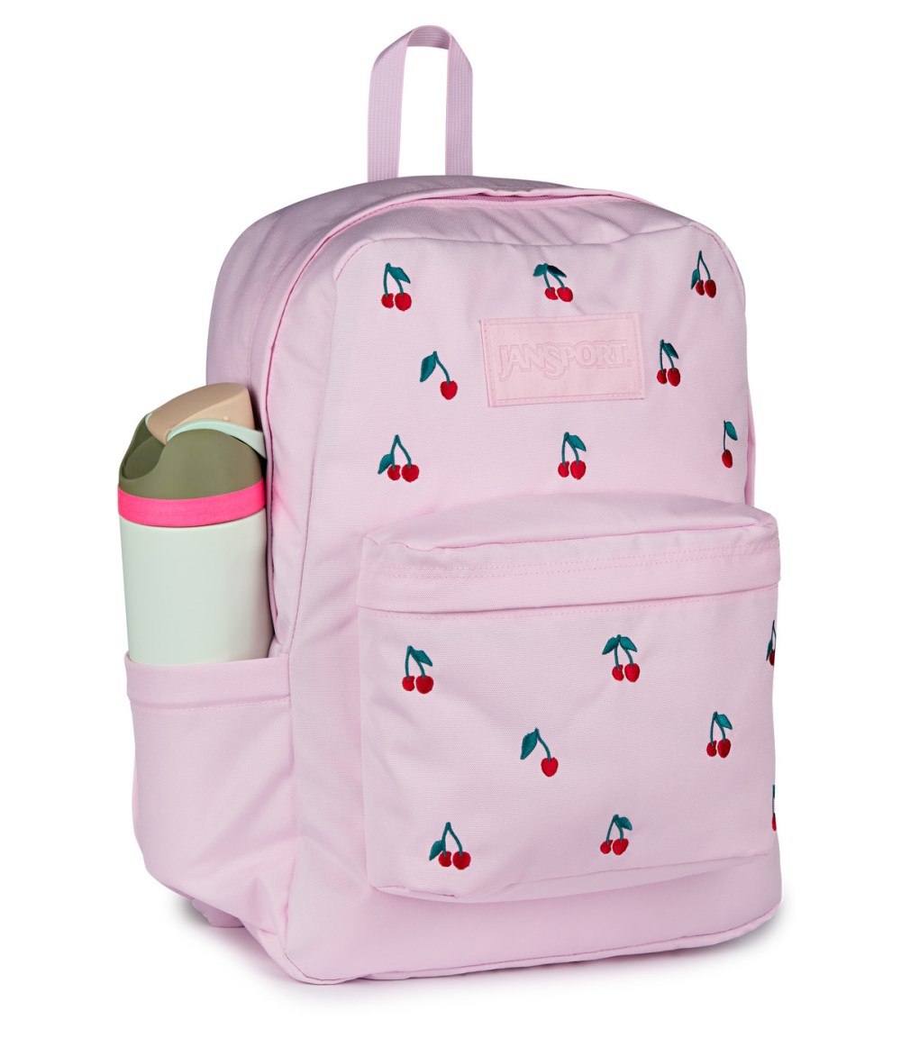Jansport SuperBreak® Plus - Pink Ice Cherry Embroidery