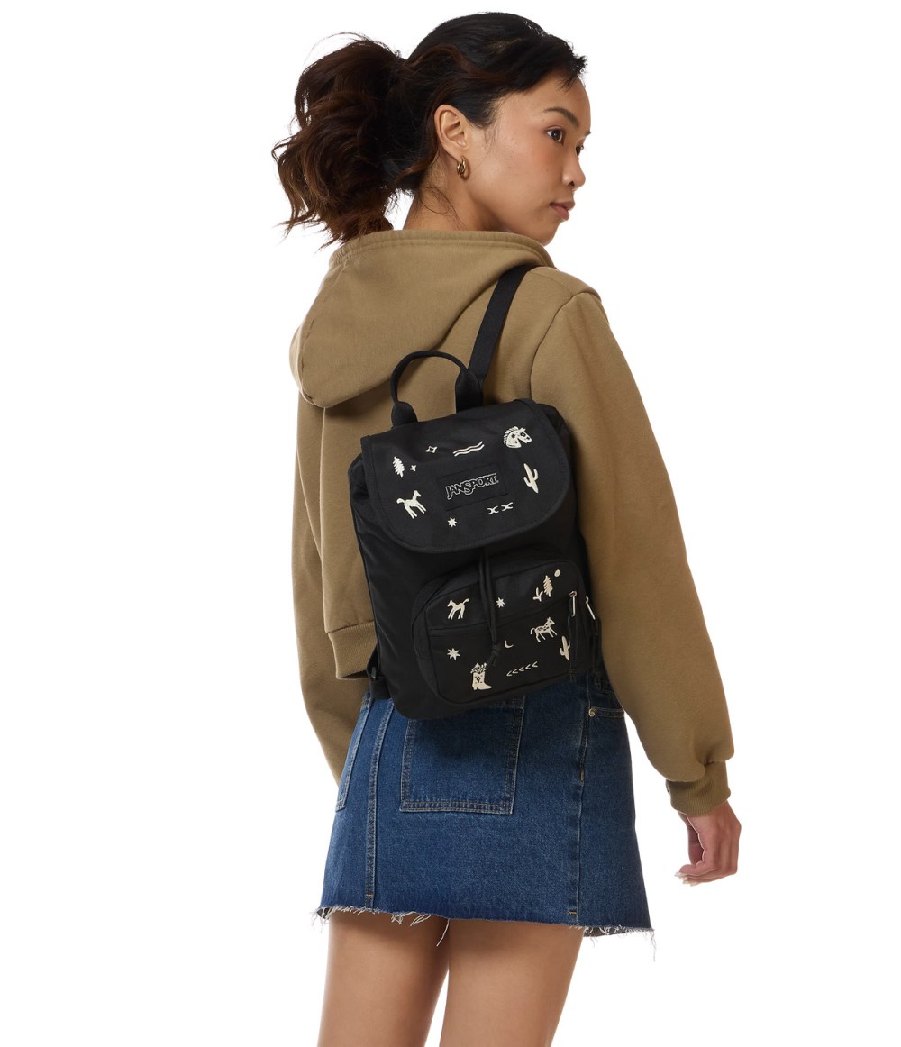 Jansport Highlands Mini Pack - Yeehaw and Horse Black with White Embroidery