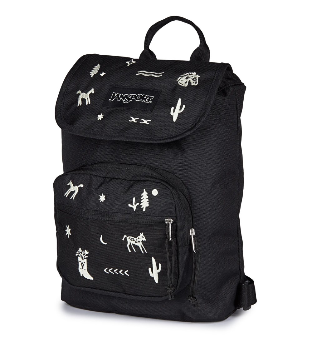 Jansport Highlands Mini Pack - Yeehaw and Horse Black with White Embroidery